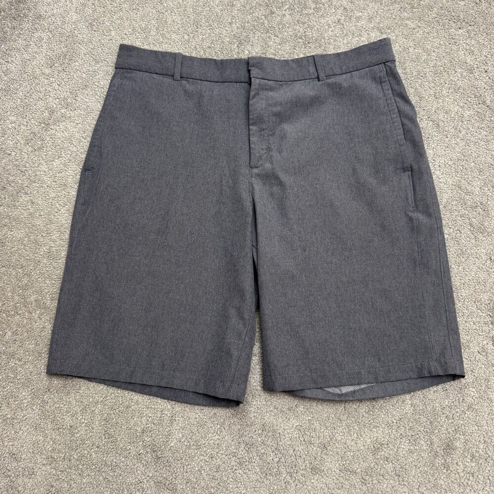 Nike Golf Dri FIT Flex Standard Fit Stretch Flat Front Shorts Men 34 Gray Blue